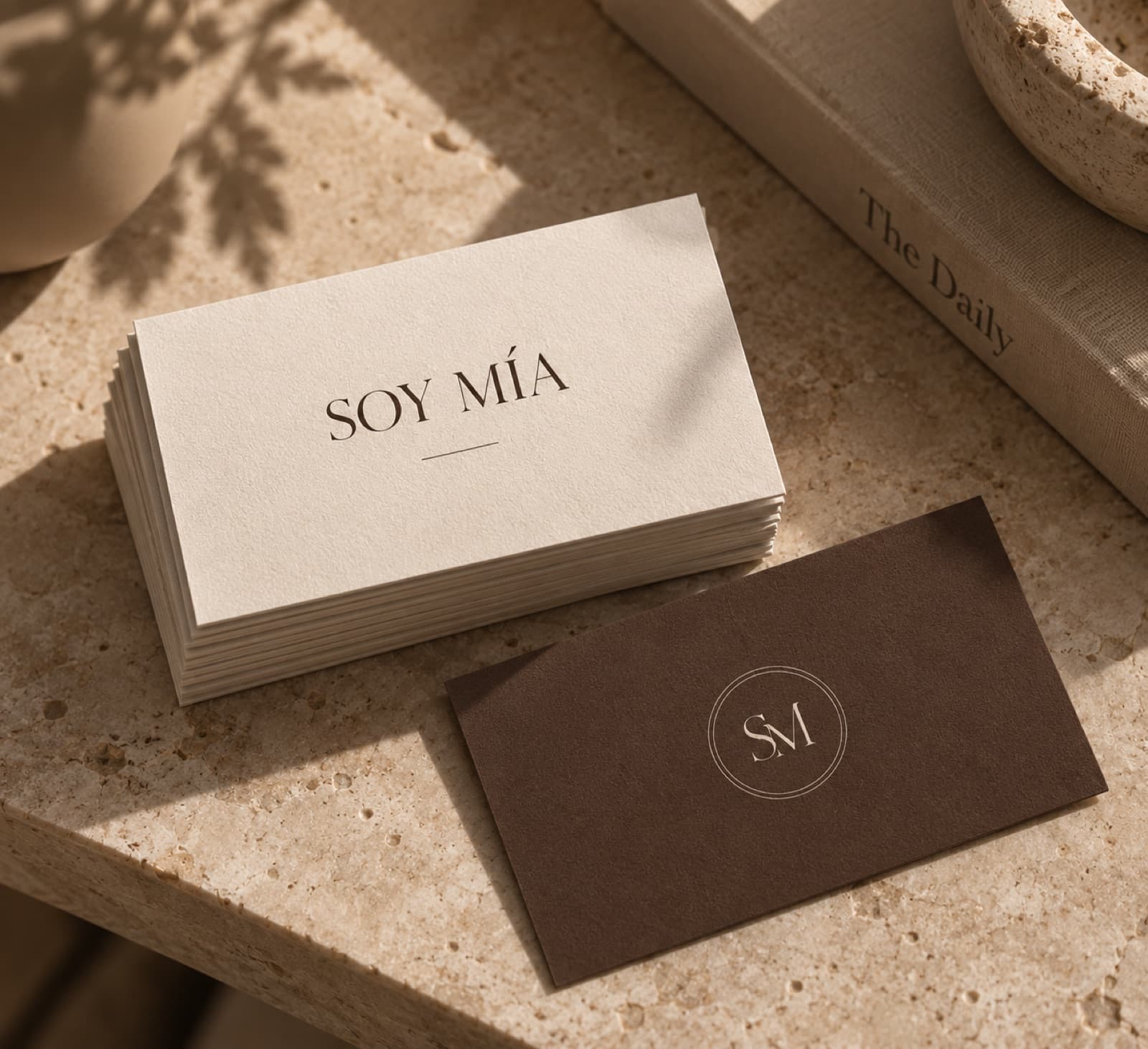 Tarjetas de SOY MÍA en papel de algodón